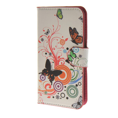 

MOONCASE Butterfly style Leather Side Flip Wallet Card Slot Stand Pouch Case Cover for LG Leon 4G LTE / C40 a02