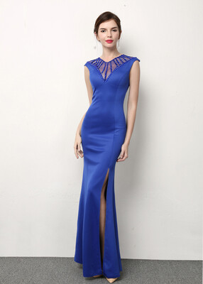 

Wedding Evening Dress Long Fishtail Sexy Slim Pack Hip Split Night Club Host Annual Meeting Celebrity Evening