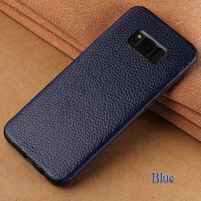 

Genuine Leather Phone Case For Samsung S8 Case Litchi Texture Back Cover For Note 8 S7 edge Case