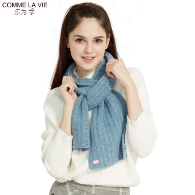 

Le for comme lavie wool scarf ladies autumn winter wool knit scarf womens winter warm Korean version of the solid color BARBIE Barbie B16FC350 blue code