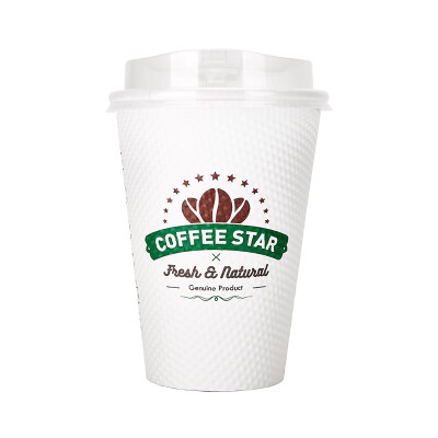 

OTOR 240ml380ml Disposable Paper Cup with Cover for Hot Drink Milk Tea Coffee Thickend Corrugated Double-Paper Cup 500pcs