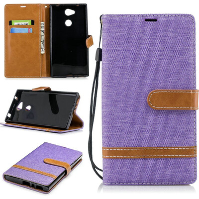 

BEFOSPEY Mixed Colors Denim PU LeatherSoft TPU Card Slot Stand Wallet Case For Sony Xperia L255"2018