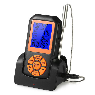 

Wireless Digital BBQ Meat Thermometer Instant Read Backlight LCD Food Cooking Thermometer with Flashlight Cook Timer Probe Transmi