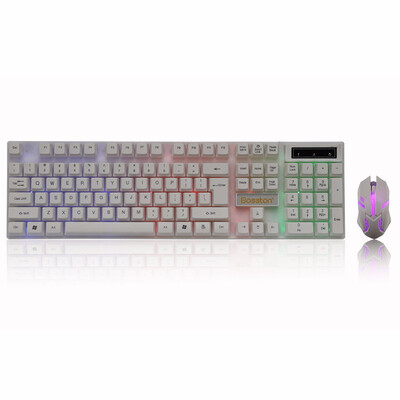 

Bosston USB Wired Keyboard&mouse set Backlight 104 Keys Mechanical Feel Gaming Keyboards for PC Computer Laptop