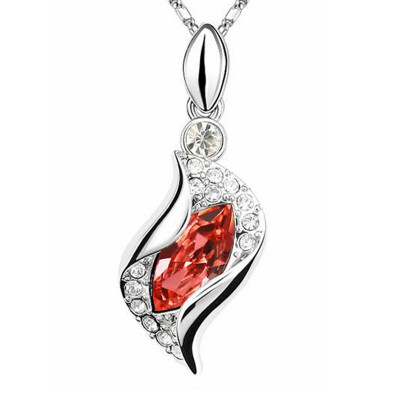 

Necklaces Pendants Vintage Bijoux For Women Best Gift Made With Crystals from Austrian Elements White Gold Plated 13058