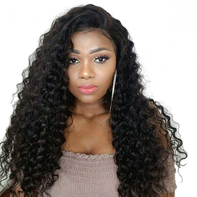 

Curly 250 Density Pre Plucked Lace Front Wig Brazilian Human Hair Wigs For Women Dolago