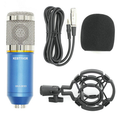 

BM-800 Condenser Microphone Cardioid Pro Audio Studio Vocal Recording Mic 35mm Jack Shock Mount for KTV Karaoke Mic