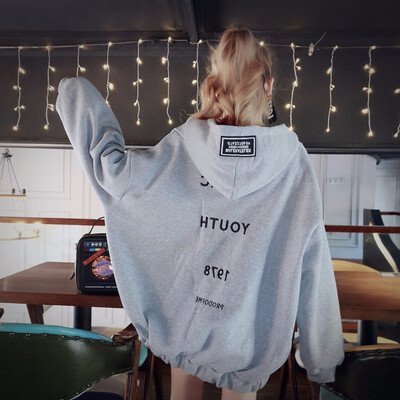 

Women Loose Plus Size Harajuku Hoodies Letter Print Long Sleeves Oversized Sweatshirt And Pullovers Kawaii Bts Kpop Clothes