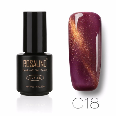 

ROSALIND Gel 1S 7ML Black Bottle 3D Cat Eyes Magnet Nail Gel Polish Effect C01-30 UV LED With Powder Glitter Nail Art