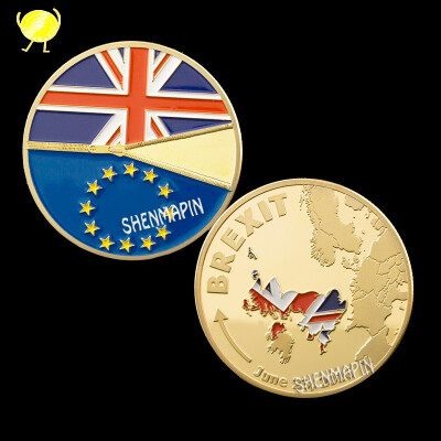 

2016 UK exit EU commemorative coin EU Twelve countries challenge coin gold-plated silver two-color coin euro Collectibles