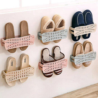 

YINUO Collapsible Home Decor Plastic Hanger Organizer Wall Hanging Type Shoe Rack Space Saver Adhesive Rack Hotel Decor