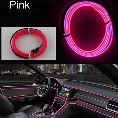 

Car Styling 5m 12V Car LED Cold lights Flexible Neon EL Wire Auto Lamps on Car Cold Light Strips Line Decorative LED Strip lamps