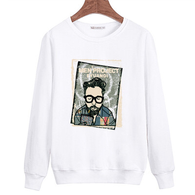 

RUELK 2018 Spring&Autumn Terry Sweatshirts Print Pattern Soft Breathable Long Sleeve Tide Brand Casual Men Hoodies