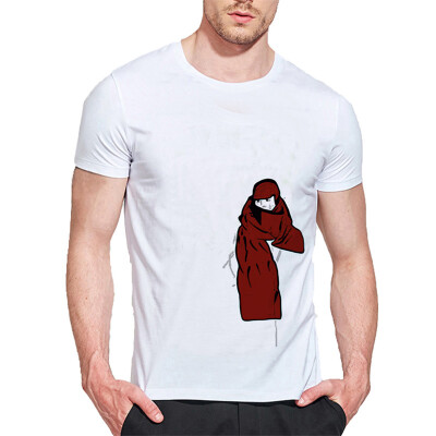 

Mens O Round Neck Casual Short Sleeves Fashion Cotton T-Shirts Lady In Red Picture Digital Print