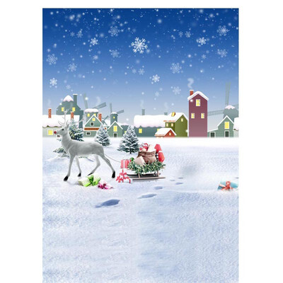 

Moring Christmas Photo Backdrop 57FT Vinyl Fabric Cloth Digital Printing Photo Background s-1002