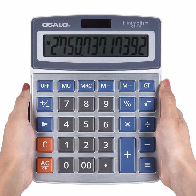 

Standard Function Desktop Electronic Calculator 12 Digits Large Display Solar And Battery Dual Power Supply for School Home Office