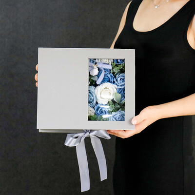 

Yuan Yuan blue rose silk scarf gift box teachers day gift to send teacher to send his wife wife Valentines Day gift creative gift