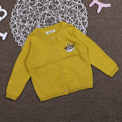 

2018 Spring&Summer New Sweaters Wang Wang Team Knitted cardigan Childrens sweater Air Turnshirt Men&Girls Pure Cotton Boy