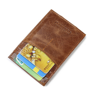 

Antimagnetic Card Package Ultrathin Leather Brwon Bank Card Sets Wallet