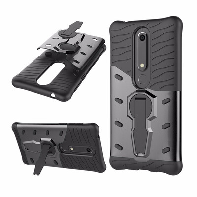 

Goowiiz Phone Case For Nokia 6 2018 Luxury Armor TPUPC Silicone Hard Bracket Prevent falling