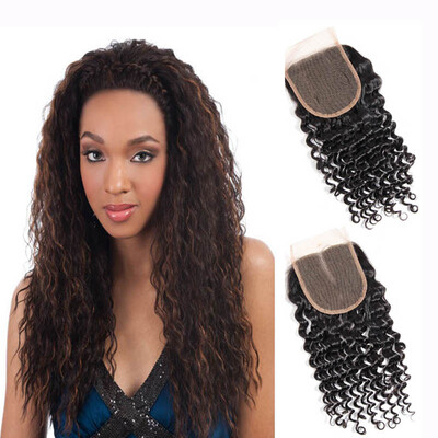 

WYF 100 Human Hair Curly Virgin Human Hair 4 Bundles with Closure Malaysian Curly Hair