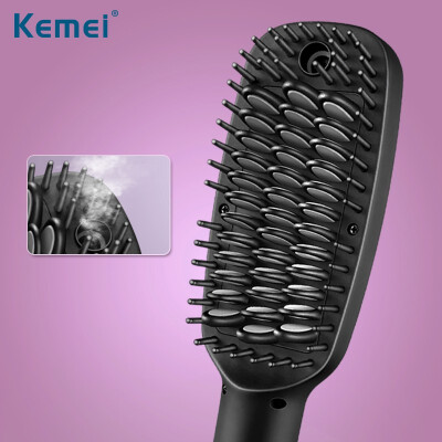 

Kemei Hair Straightener Electric Steam Spray Hair Straightener Brushes LCD Display High quality fast