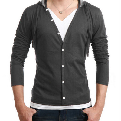 

Zogaa New Men's Shirt Long Sleeve Slim Hooded