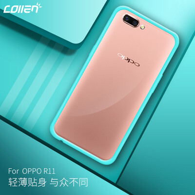 

Collen OPPO R11 Mobile Shell Cover R11 Падение Полный Корпус Мягкий Кристалл Прозрачный Цвет Синий
