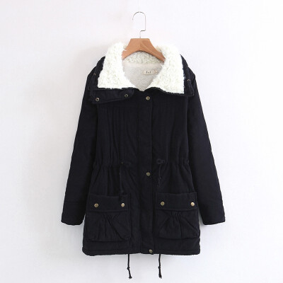 

2018 winter new womens large size long parkas cotton-padded coat