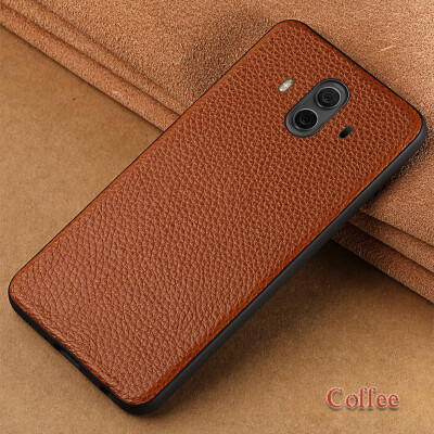 

Genuine Leather Phone Case For Huawei Mate 10 Case Litchi Texture Back Cover For P10 Plus Honor 9 V9 Case