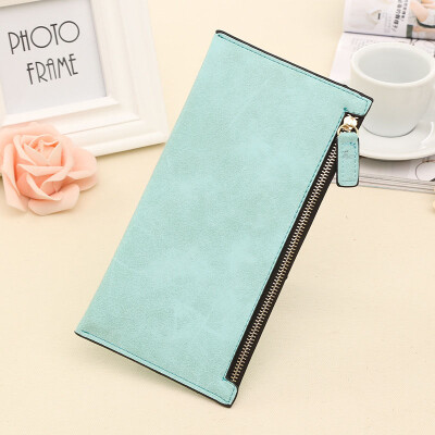 

Wallet New Lady Long Matte Leather zipper female purse Cards Holder Clutch bag