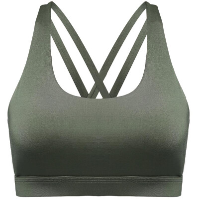 

YOOY Sexy Yoga Bra Women Padded Sports Bra Shake Proof Running Workout Gym Top Tank Fitness Shirt Vest Ladys Sport Green Bra