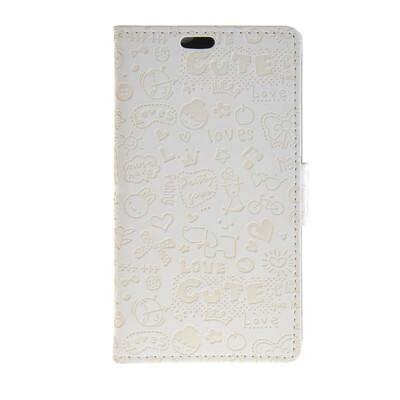 

MOONCASE Cute Little Witch Leather Side Flip Wallet Card Holder Stand Pouch ЧЕХОЛ ДЛЯ Sony Xperia E4G White