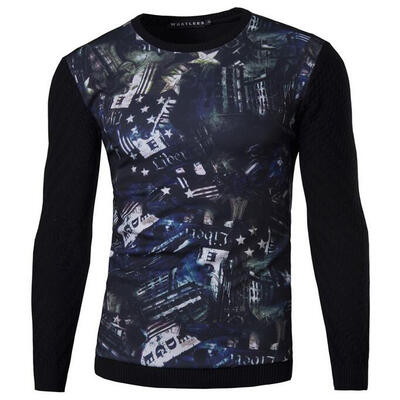 

Zogaa New Mens Knitwear Printing Casual