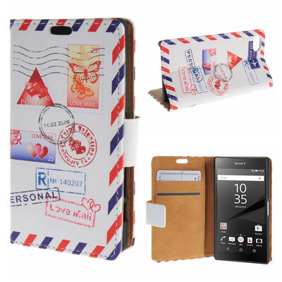 

MOONCASE for Sony Xperia Z5 Compact ( Z5 Mini ) Case Flip Leather Foldable Stand Feature Case Cover [Pattern series] /a06