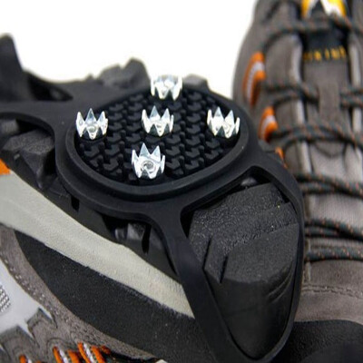 

1 Pair Outdoor 5-tooth Anti-Slip Snow Ice Climbing Grip Spike Shoes Crampons