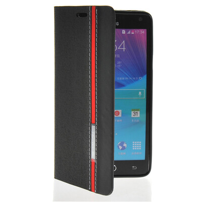 

MOONCASE Business style Leather Side Flip Wallet Card Slot Pouch Stand Back Case Cover for Samsung Galaxy Note 4 N9100 Black