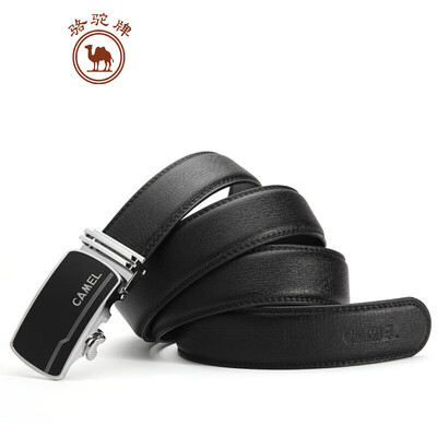 

Camel MenS Casual Leather Automatic Buckle Belt Black