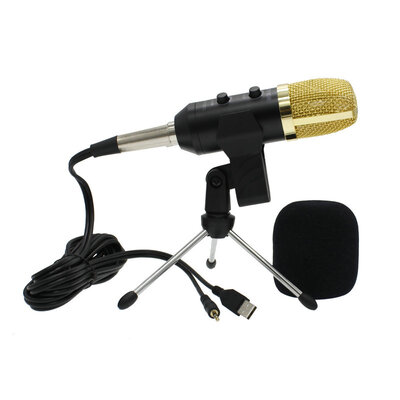 

Mk f100tl USB 20 Condenser Sound Recording Audio Processing Wired Microphone with Stand for Radio Braodcasting