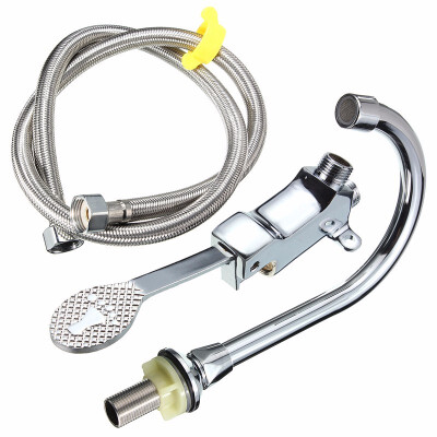 

BaiDaiMoDeng Bathroom Medical Laboratory Basin Faucet Tap Copper Foot Pedal Basin Mixer Water Faucet Taps With 1m Hose