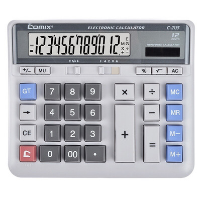 

COMIX) 12 large computer keys office calculator solar power dual power supply new and old packaging random delivery C-2135