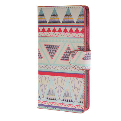 

MOONCASE Triangle style Leather Side Flip Wallet Card Slot Stand Pouch Case Cover for Huawei Ascend P8 Lite / a03