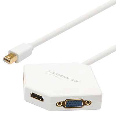 

Shanze (SAMZHE) FM-808 Mini DP to VGA / HDMI / DVI конвертер три-в-одном интерфейс молнии Телевизионный проектор конвертер 0,25 метра белый