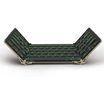 

BOW HB099B Беспроводная Bluetooth + USB-кабель Треугольная клавиатура Тройная подсветка Black