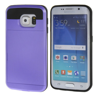 

MOONCASE ЧЕХОЛ ДЛЯ Samsung Galaxy S6 Edge Soft Silicone Gel TPU Skin With Card Holder Protective Purple