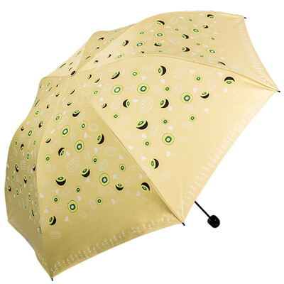 

Umbrella umbrella UPF50 all shade black silk silk silk fruit three fold mushroom pencil sunny umbrella sun umbrella light yellow 30074ELCJ