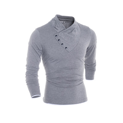 

Zogaa New Mens T-Shirt Type Diagonal Button