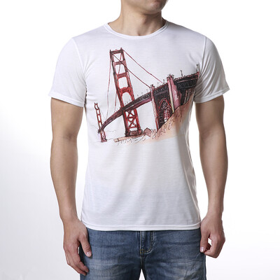 

Mens Short Sleeve Round Neck Printed White T-Shirts