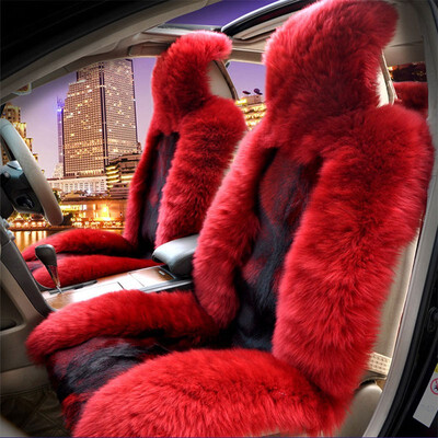 

Universal Pure Natural Wolf Skin Seat Cover 100 Wolf Skin Winter Car Cushion5 Seats Whole Vehicle Cover WSCS02