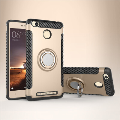 

Xiaomi Redmi 3S455 Plus Armor Car Magnetic Suction Ring Bracket Silicon TPU Hard PC Phone Case